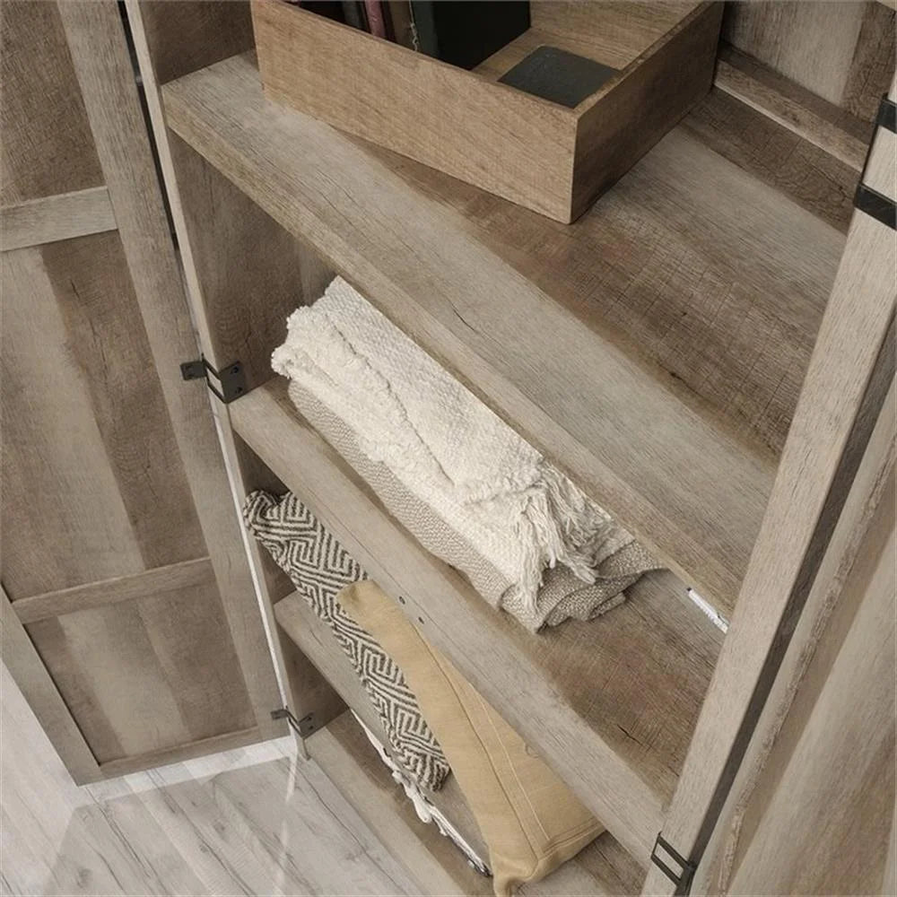 Pemberly Row Contemporary Engineered Wood Pantry in White Finish