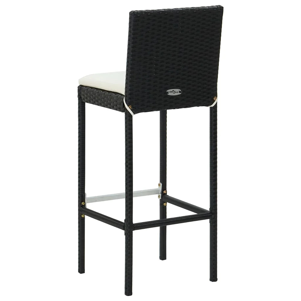 vidaXL Patio Bar Set Outdoor Bistro Set Bar Stool Bistro Table Poly Rattan