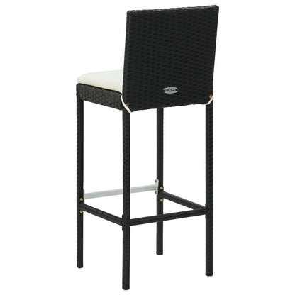 vidaXL Patio Bar Set Outdoor Bistro Set Bar Stool Bistro Table Poly Rattan