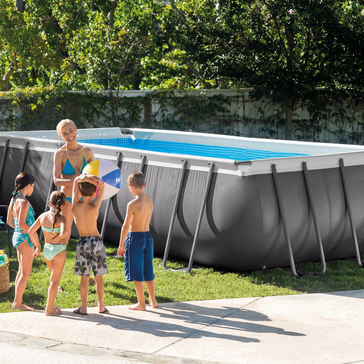 Intex 18' x 9' x 52" Ultra Frame Rectangular Above Ground Swimming Pool with Sand Filter Pump