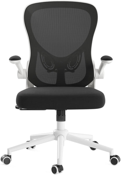 Hbada Office Chair, Ergonomic Desk Chair, Computer Mesh Chair with Lumbar Support and Flip-up Arms, Gray