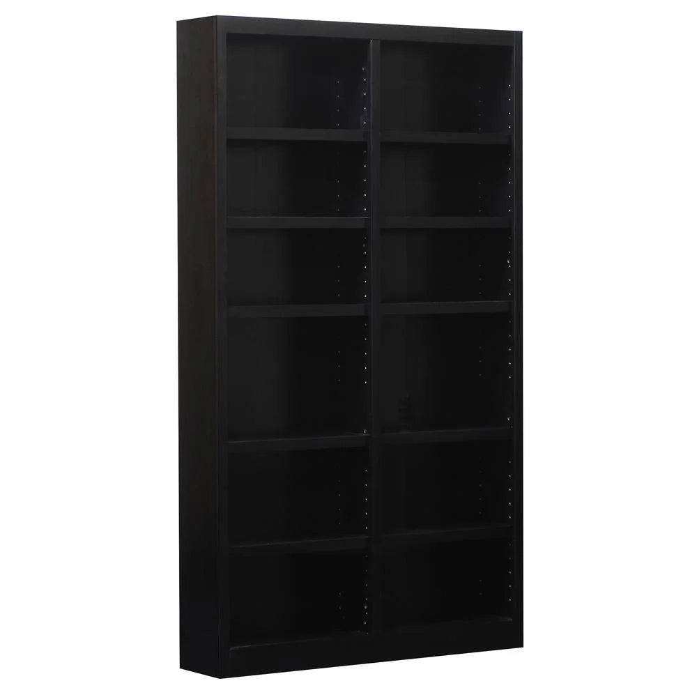 Concepts in Wood 12 Shelf Double Wide Wood Bookcase, 84 inch Tall - Oak Finish