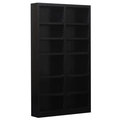 Concepts in Wood 12 Shelf Double Wide Wood Bookcase, 84 inch Tall - Oak Finish