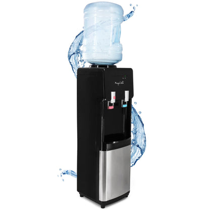 MegaChef Stainless Steel Bottom Load Hot and Cold Water Dispenser 5 Gallon Water Cooler