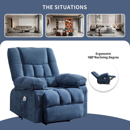 JONPONY Power Lift Recliner Chair Recliners for Elderly with Heat and Massage Recliner Chair for Living Room with Infinite Position and Side Pocket,USB Charge Port,Brown