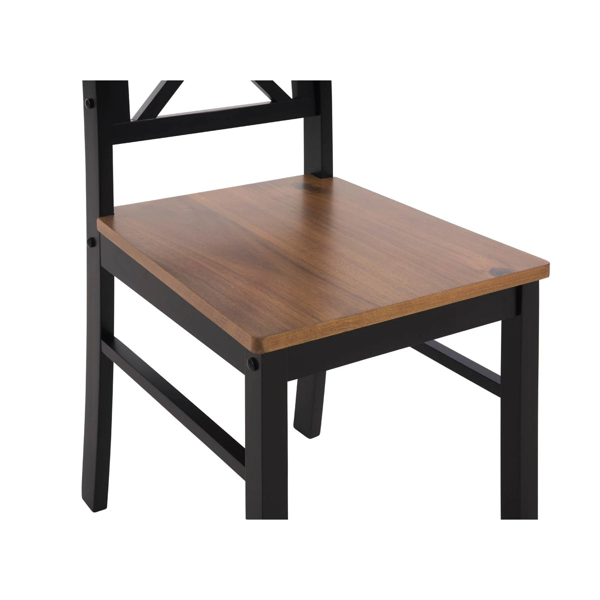 MAYEERTY Eco-Friendly Solid Wood Dining Set �?Sustainable Dining Table with Black Metal Accents for Home & Restaurant,Light Brown