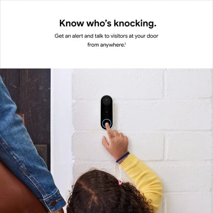 Google Nest Doorbell (Wired) Smart Wi-Fi Video Doorbell with 24/7 Cloud Recording and Video History (Requires Nest Aware)