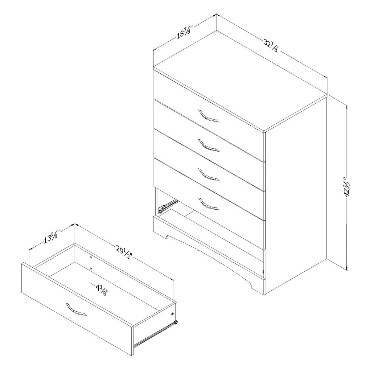 South Shore Step One 5-Drawer Chest - White, Finish - Pure White