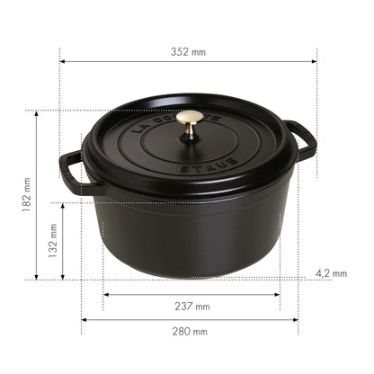 Staub Cast Iron 7-qt Round Cocotte - Grenadine