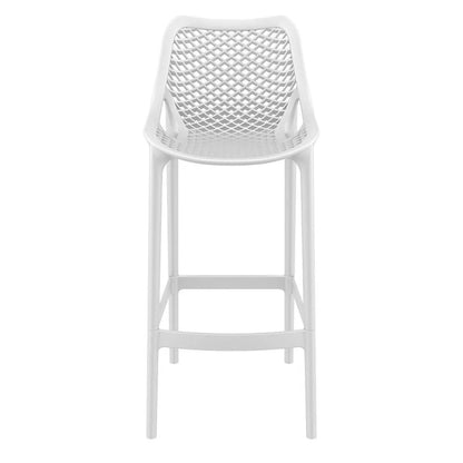 Home Square Polypropylene Patio Bar Stool in Taupe - Set of 2