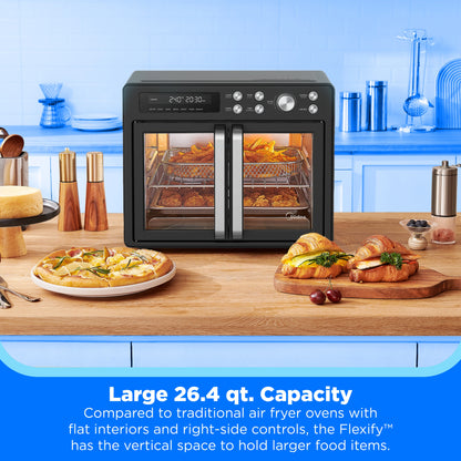 Midea Flexify French Door Air Fryer, Pizza Oven and Toaster Oven, Stainless Steel, New
