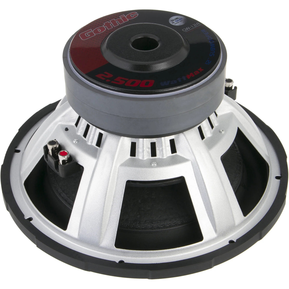 Power Acoustik Gothic Series GW-124 Premium 12" Subwoofer - 2,500 Watt Max, Composite Fiber Rigid Cone (New)