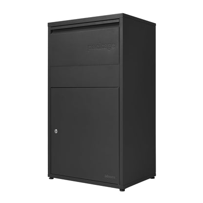 Adoorn Package Delivery Boxes for Outside, Large 36 x 20.5 x 15 (HxWxD) Security Package Box, Free Standing Anti-Theft Parcel Drop Box - Black