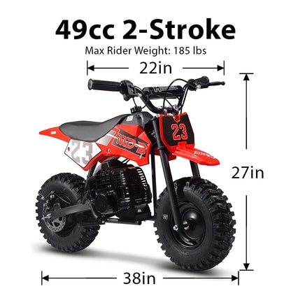 Kids Dirt Bike,Perfect Starter Gas Dirt Bike with Comfortable off-road tires,power Gasoline 49cc Dirt Bike for Kids 8-15,42��28��28in,2-Stroke,Green