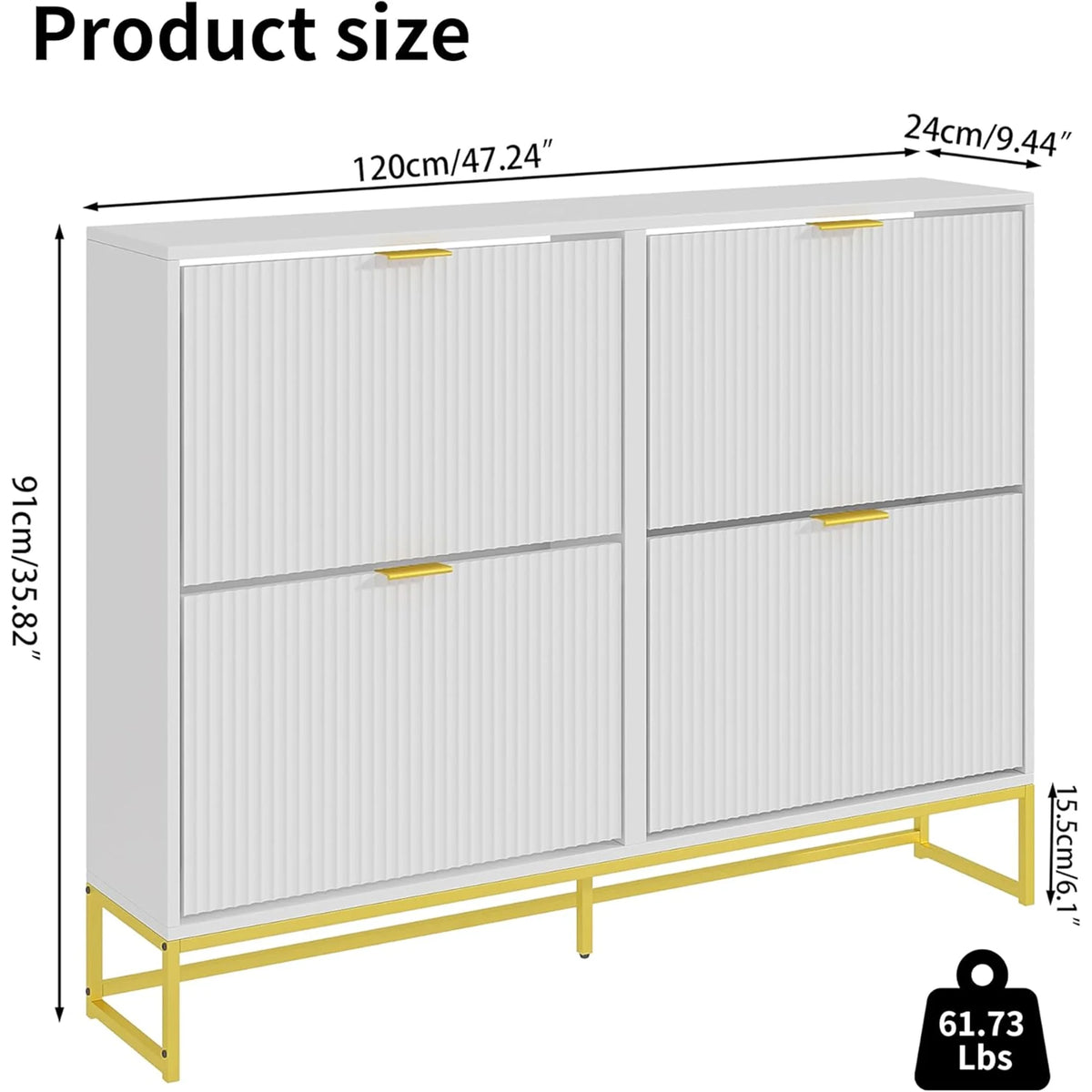 Oubayajia Modern Shoe Storage Cabinet, Wood Shoe Rack Organizer with 2 Flip Drawers, Freestanding Narrow Shoe Cabinet for Entryway Hallway, Natural