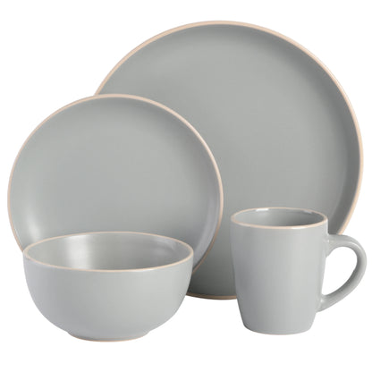 Gibson Home Rockaway 32 Piece Dinnerware Set - Gray