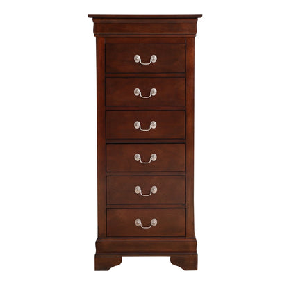 Glory Furniture Louis Phillipe 7 Drawer Lingerie Chest in Cherry
