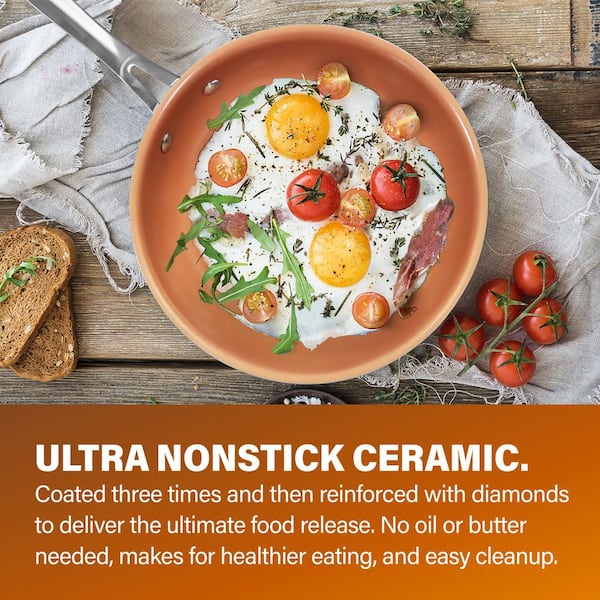 20-Piece Aluminum Ti-Ceramic Nonstick Cookware and Bakeware Set in Graphite