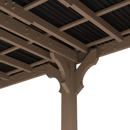 VEIKOUS 8' x 5' Outdoor Hardtop Gazebo, BBQ Grill Gazebo w/ Workstation Shelves for Lawn, Garden, Deck
