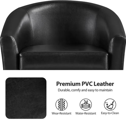 Yaheetech Faux Leather Accent Arm Chair For Living Room, Black