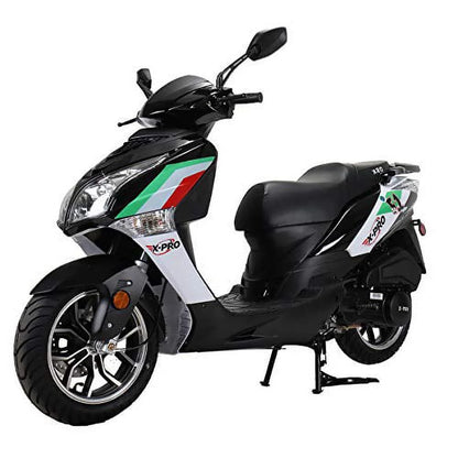 X-Pro Brand New 150cc Gas Moped Motorcycle, 13" Aluminum Wheels, Electric/Kick Start Large Headlights!