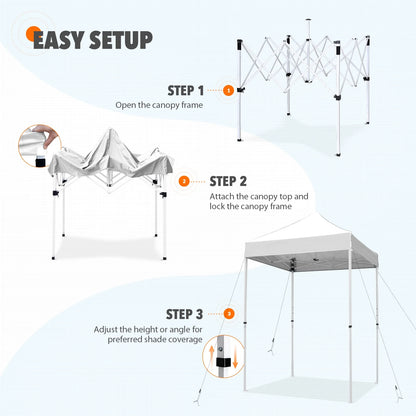 EAGLE PEAK 5x5 Pop Up Canopy Tent Instant Outdoor Canopy Easy Set-up Straight Leg Folding Shelter（Blue）
