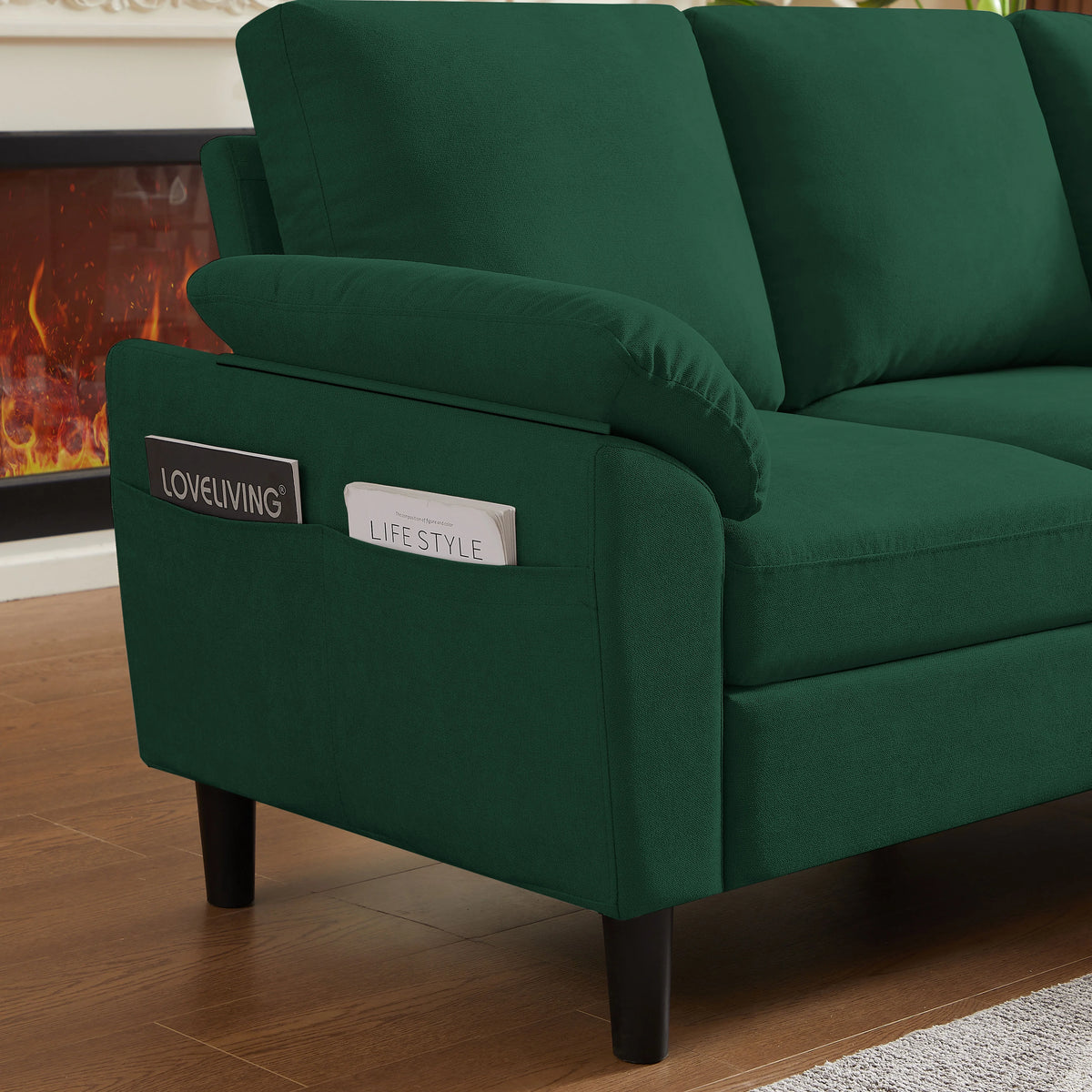 Pingliang Home Sectional Sofa Couch with Storage Ottoman,Modern 3 Seat L Shaped Sofa Couch for Living Room Apartment Studio Office