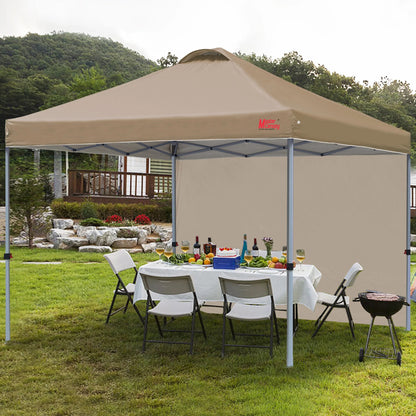 MASTERCANOPY 10' x 10' Easy Pop-up Canopy Tent Outdoor Shade Shelter with 1 Sidewall, White