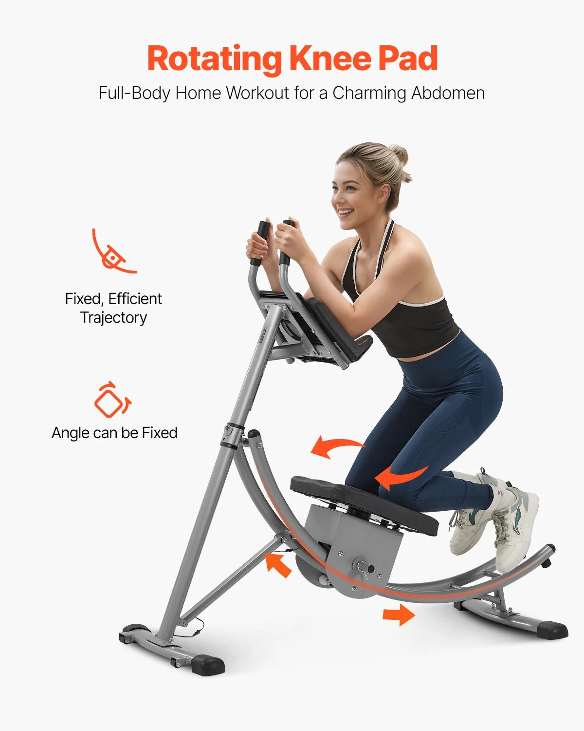 KFFKFF Core Exercise Device, Home Gym Abdominal Gear, Women's Core & Abdominal Training Equipment, 300 lbs Load Limit Strength Conditioning Ab Cruncher, Adjustable Collapsible Workout Tool