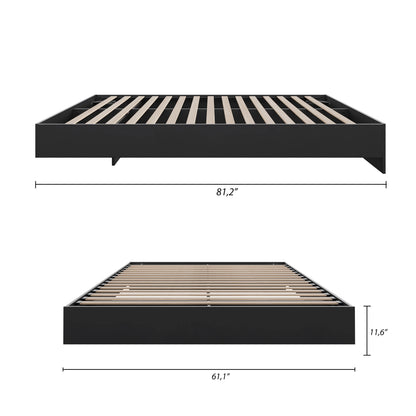 Nexera Full Size Platform Wood Bed Frame, Walnut