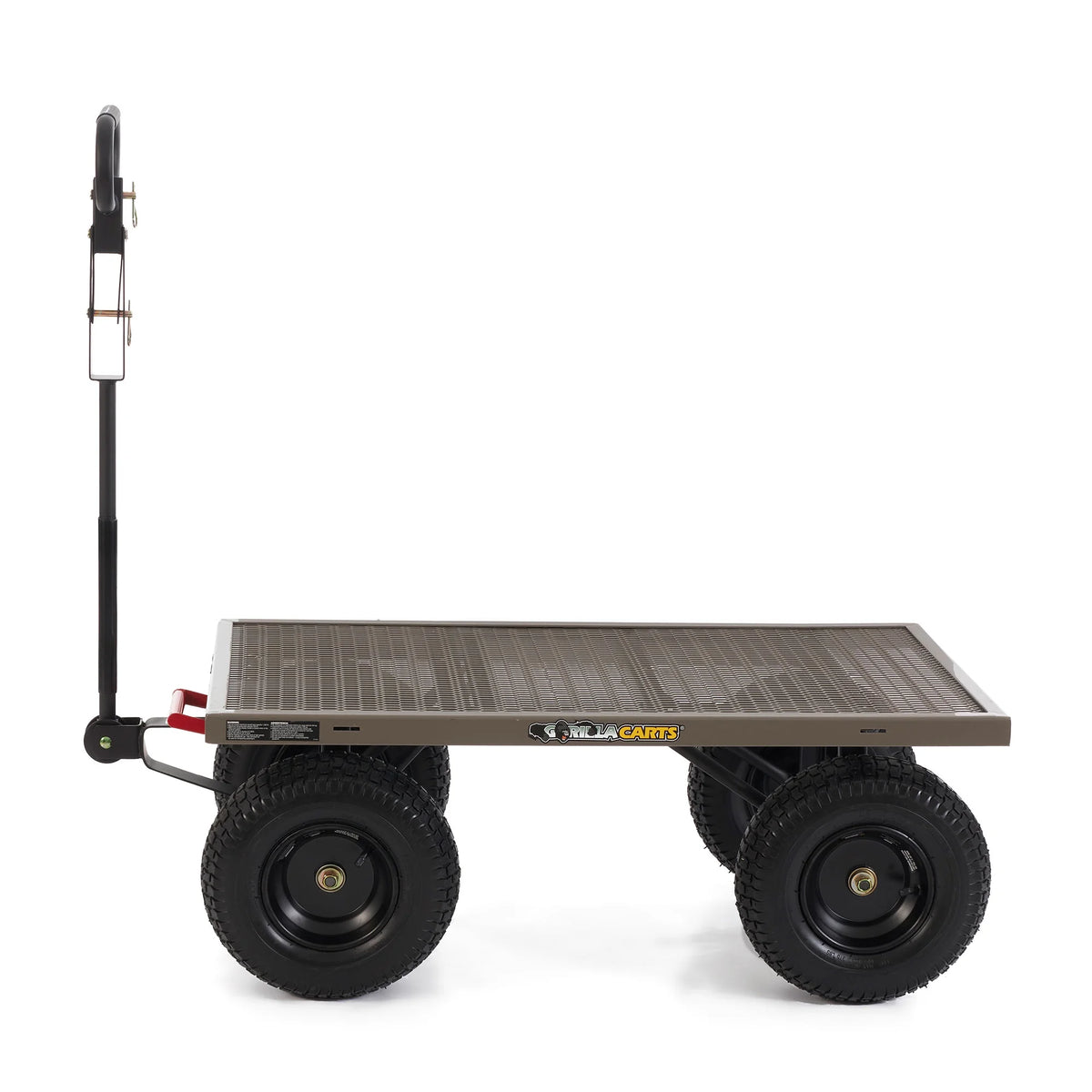 Gorilla Carts Towable Steel Dump Cart w/ Removable Side Panels, 1200 lb Capacity, Gray