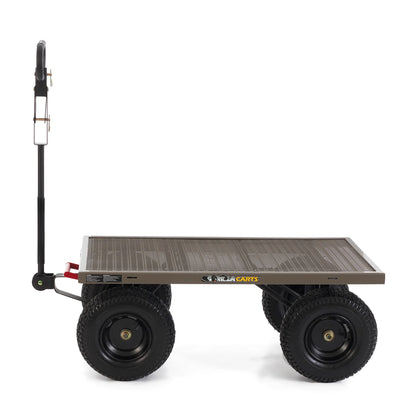 Gorilla Carts Towable Steel Dump Cart w/ Removable Side Panels, 1200 lb Capacity, Gray