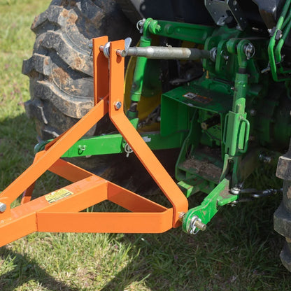 Titan Attachments 3 Point 5 FT Landscape Rake with Bolt-On Wheels for Compact Tractors, Fits Category 1 Hookup, Tow-Behind Garden Tool, Landscaper, and Grass Comb