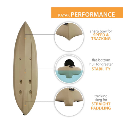Lifetime Tamarack Angler 10 ft Sit-on-Top Fishing Kayak, Tan (90508)