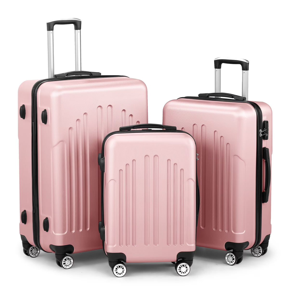 Zimtown 3 Piece Nested Spinner Suitcase Luggage Set With TSA Lock Royal Blue