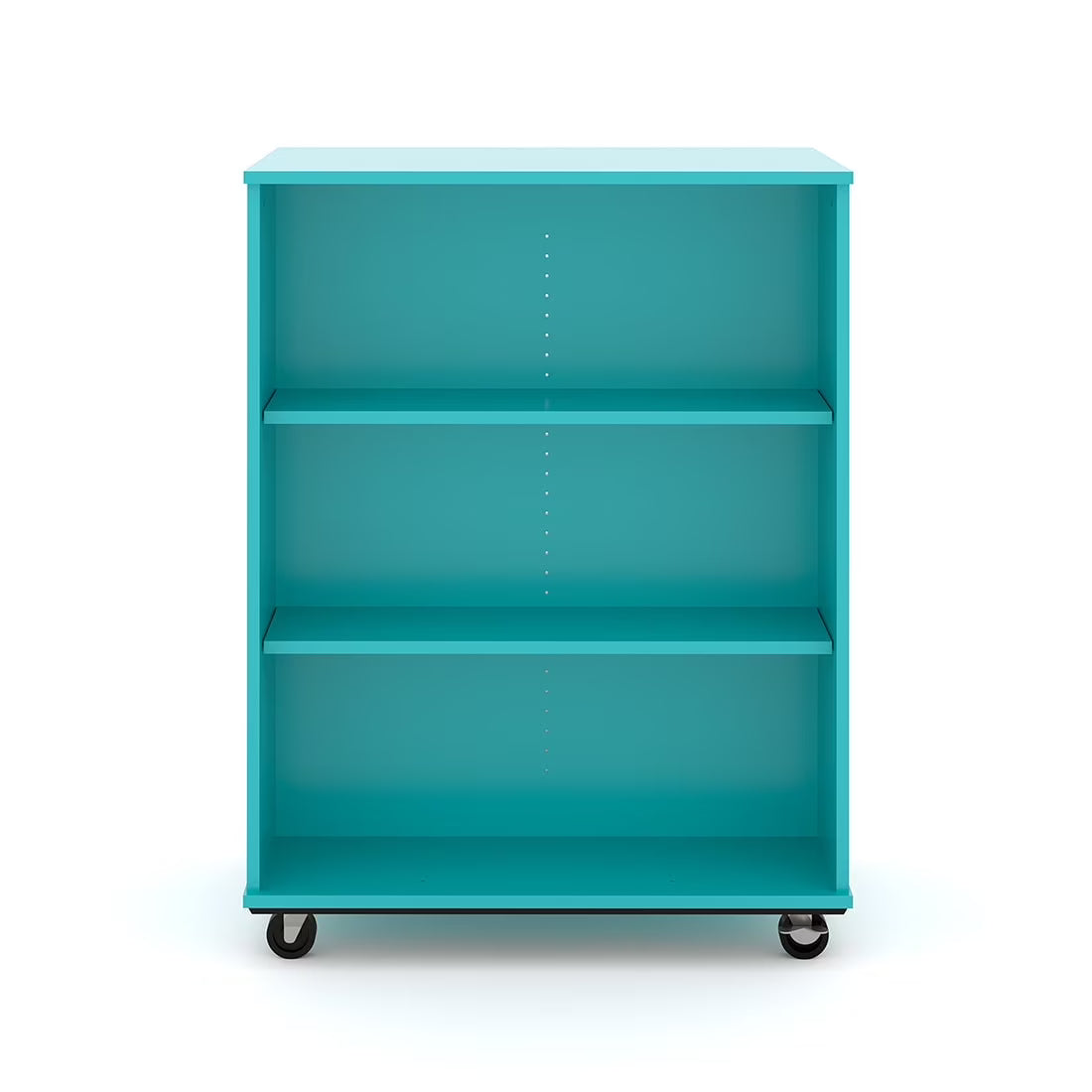 Tot Mate Open Double Sided 3 Tier Mobile Shelves Wooden Classroom Bookcase, Red, 36"W x 23"D x 48"H