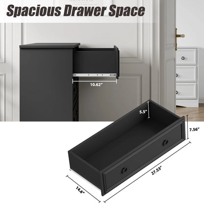 Duerer Modern Drawer Dresser for Bedroom, Living Room, Hallway, Dresser Chest with 4 Drawers, Black