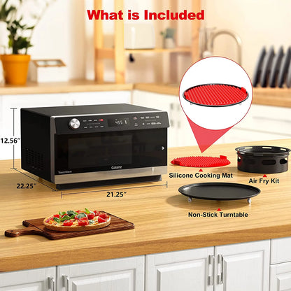 Galanz  4-in-1 ToastWave with TotalFry 360, Convection, Microwave, Toaster Oven, Air Fryer, 1000W,1.2 Cu.Ft, LCD Display, Cook, Sensor Reheat, Stainless Steel