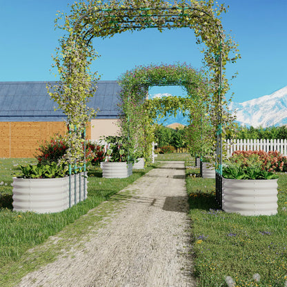 Riedhoff Raised Garden Bed with 95" H Tall Arch Trellis for Climbing Vegetables Flowers,Green