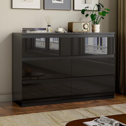 Selooye White Wood Dresser, 6 Drawer Dresser for Clothes Storage,Bedroom, Modern White Dresser with Wide Drawers, Wide Wooden Chest Drawers for Living Room, Entryway, TV Stand