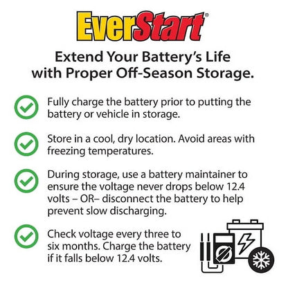 EverStart Platinum AGM PowerSport Battery, Group Size TX30LA 12 Volts, 385 CCA