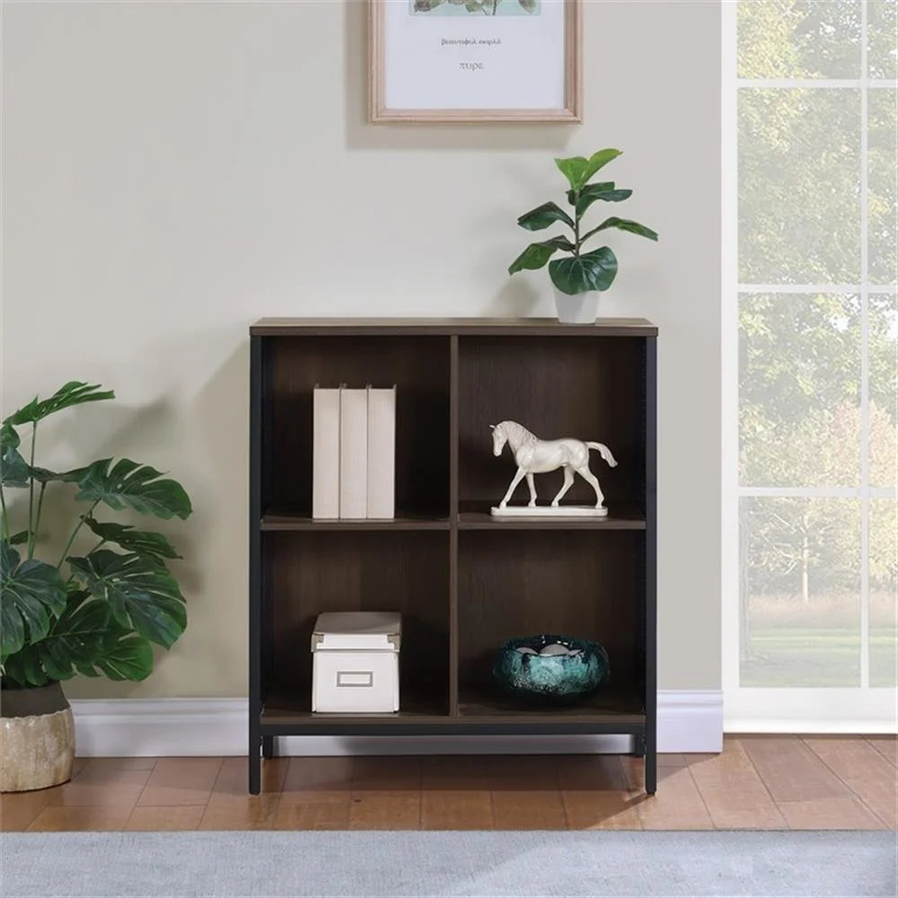 OSP Home Furnishings Ace 4 Cube Storage/Bookcase Engineered Wood in River Oak Finish