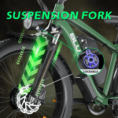 Electric Bike for Adults, 2000W 26'Fat Tire Electric Bike, 35MPH AWD Dual Motor Electric Bicycles, 48V 22.4AH Battery Fast Ebikes Dual Hydraulic Brakes UL 2849