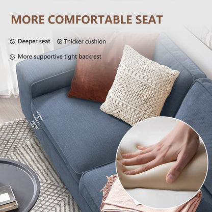 ASHOMELI 99'' Convertible Sectional Sofa,L Shaped Couch,Multi-Functional Reversible Sofa with USB and Type-C Charging Ports, Storage Space, Breathable Fabric