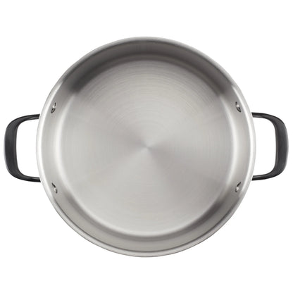 KitchenAid 5-Ply Clad 10 Pcs Stainless Steel Cookware Induction Pots and Pans Set, Dishwasher Safe, Metal Utensil, Broiler and Oven Safe to 500��F, Polished Stainless Steel