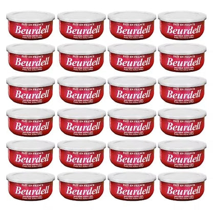 Beurdell Canned French Butter – 100% Natural Salted Pasteurized Real Butter | Long Shelf Life Emergency Survival Food | Great for Cooking, Baking, RV & Camping | Pull Top Lid | Pack of 24 | France