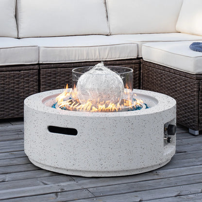 COSIEST 29.3-inch 50,000 BTU Outdoor Propane Fountain Round Fire Pit Table