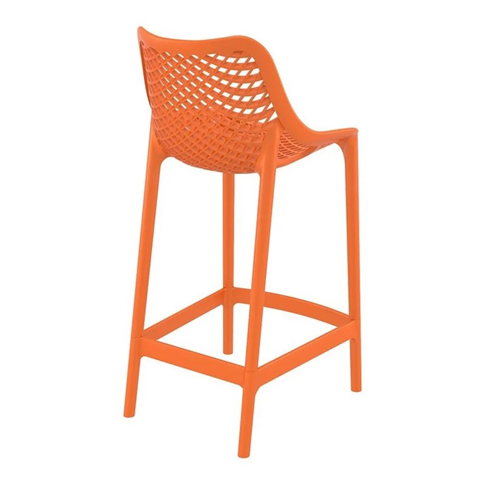 Home Square Polypropylene Patio Bar Stool in Taupe - Set of 2