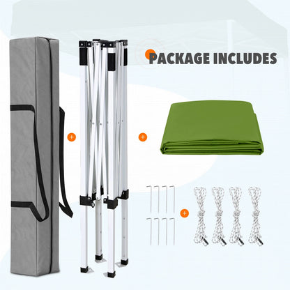 EAGLE PEAK 5x5 Pop Up Canopy Tent Instant Outdoor Canopy Easy Set-up Straight Leg Folding Shelter（Blue）