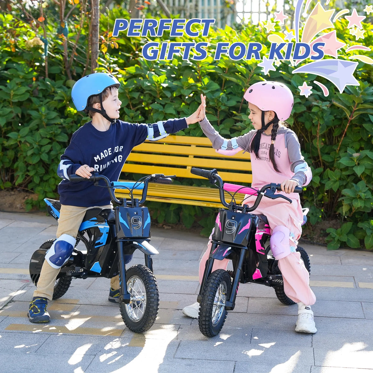 HOVERMAX H12M 36V Electric Dirt Bike, 300W Electric Motorcycle 15.5MPH Max Speed, Ride On Toys motocross for Kids Teens, Blue